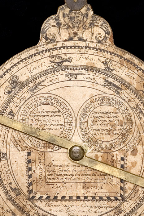 Closeup of Paper Astrolabe, by Philippe Danfrie, Paris, 1584 (Inv. 34268)