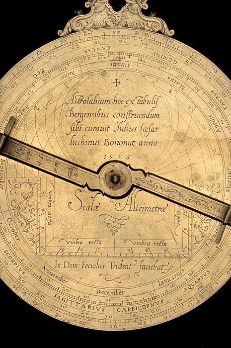Closeup of Astrolabe, by Giovanni Domenico Fecioli, Trento or Bologna, 1558  (Inv. 50257)