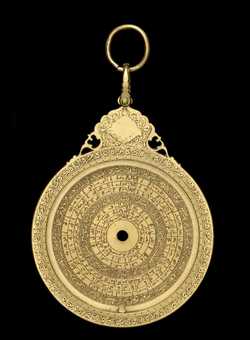Front of astrolabe without rete or plates. Click to enlarge