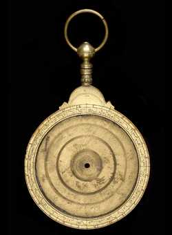 Front of astrolabe without rete or plates. Click to enlarge