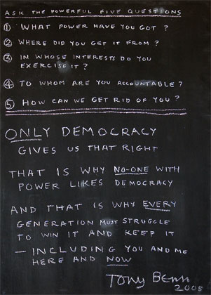 Blackboard by Tony Benn.