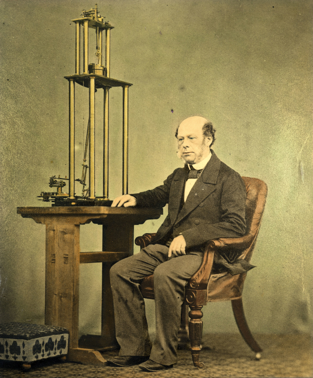 preview image for Photograph (Gelatine Print, Hand-Coloured) of R. J. Farrants and the Peters Machine, Late 19th Century