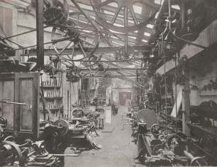Machine tools in the Elliott Brothers factory,