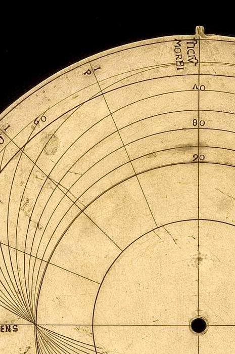 Closeup of Astrolabe plate, southern France or Italy, late 15th century (Inv. 49847)