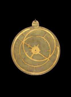 Front of astrolabe without rete or plates. Click to enlarge