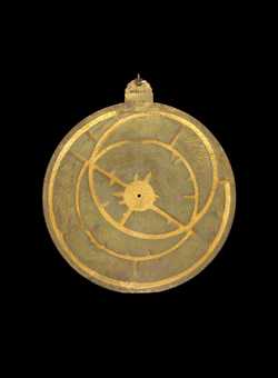 Front of astrolabe without rete or plates. Click to enlarge