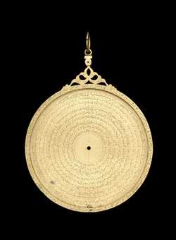 Front of astrolabe without rete or plates. Click to enlarge