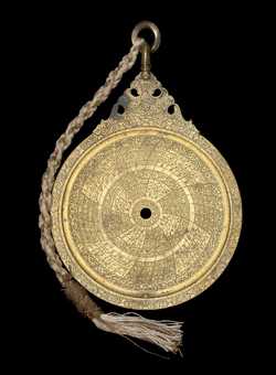 Front of astrolabe without rete or plates. Click to enlarge