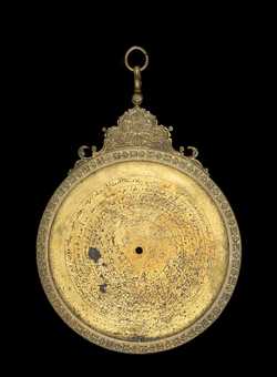 Front of astrolabe without rete or plates. Click to enlarge