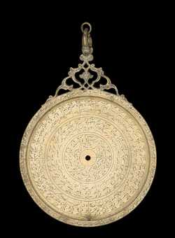 Front of astrolabe without rete or plates. Click to enlarge