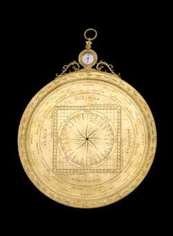 Front of astrolabe without rete or plates. Click to enlarge