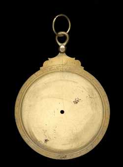 Front of astrolabe without rete or plates. Click to enlarge