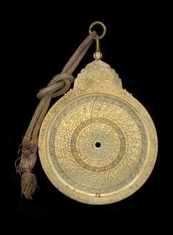 Front of astrolabe without rete or plates. Click to enlarge