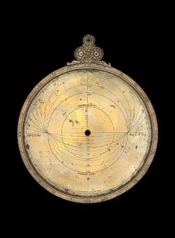 Front of astrolabe without rete or plates. Click to enlarge