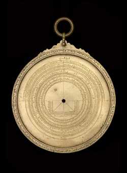 Front of astrolabe without rete or plates. Click to enlarge