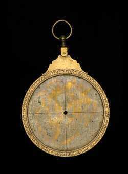 Front of astrolabe without rete or plates. Click to enlarge