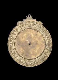 Front of astrolabe without rete or plates. Click to enlarge