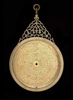 Front of astrolabe without rete or plates. Click to enlarge