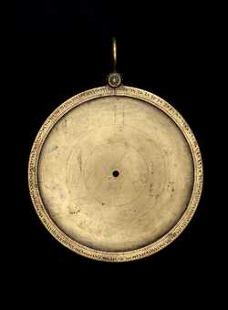 Front of astrolabe without rete or plates. Click to enlarge