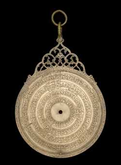 Front of astrolabe without rete or plates. Click to enlarge