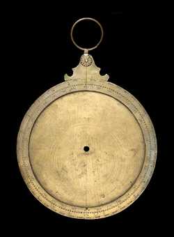 Front of astrolabe without rete or plates. Click to enlarge