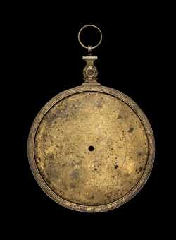 Front of astrolabe without rete or plates. Click to enlarge