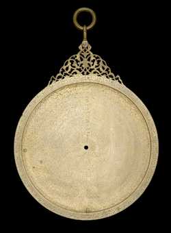 Front of astrolabe without rete or plates. Click to enlarge