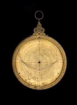 Front of astrolabe without rete or plates. Click to enlarge