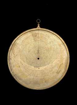 Front of astrolabe without rete or plates. Click to enlarge