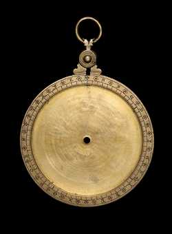 Front of astrolabe without rete or plates. Click to enlarge