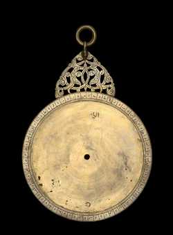 Front of astrolabe without rete or plates. Click to enlarge