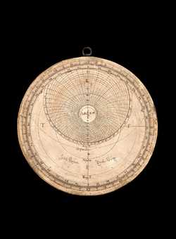 Front of astrolabe without rete or plates. Click to enlarge