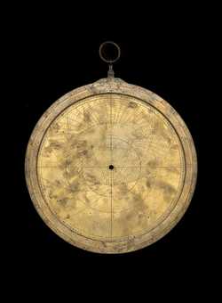 Front of astrolabe without rete or plates. Click to enlarge