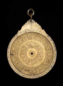 Front of astrolabe without rete or plates. Click to enlarge