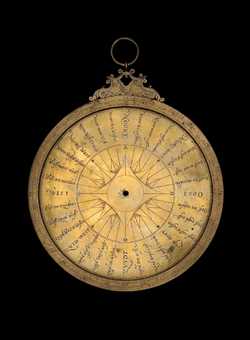 Front of astrolabe without rete or plates. Click to enlarge