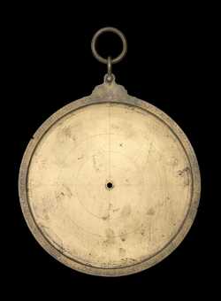 Front of astrolabe without rete or plates. Click to enlarge