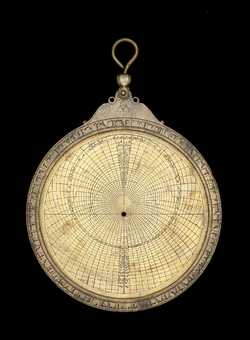 Front of astrolabe without rete or plates. Click to enlarge