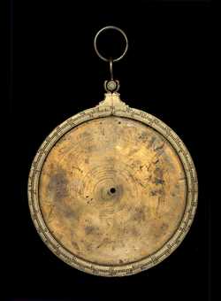 Front of astrolabe without rete or plates. Click to enlarge