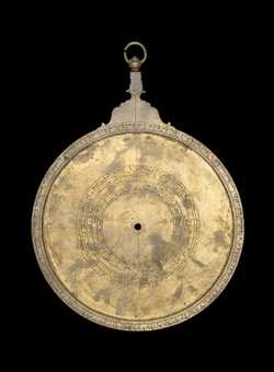 Front of astrolabe without rete or plates. Click to enlarge