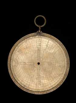 Front of astrolabe without rete or plates. Click to enlarge