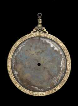 Front of astrolabe without rete or plates. Click to enlarge