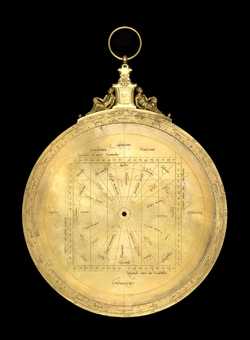 Front of astrolabe without rete or plates. Click to enlarge