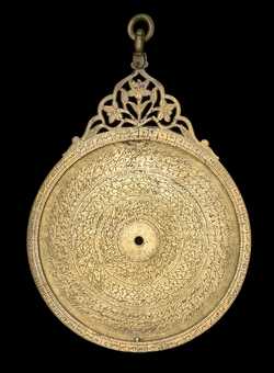 Front of astrolabe without rete or plates. Click to enlarge