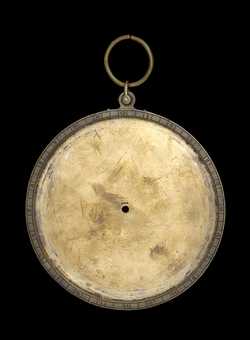 Front of astrolabe without rete or plates. Click to enlarge