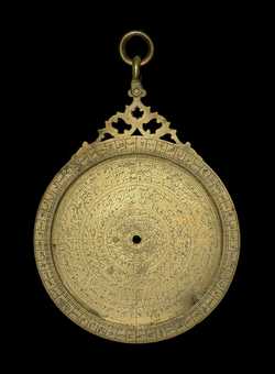 Front of astrolabe without rete or plates. Click to enlarge