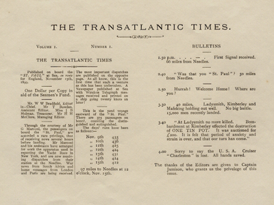 Transatlantic Times, 1899 Transatlantic Times, 1899