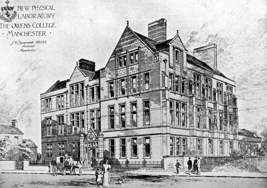 The Manchester physics building where Harry worked 1910 - 1913.