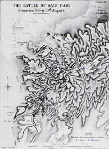 The situation at dawn at the battle of Sari Bair, Gallipoli, 10 August 1915.