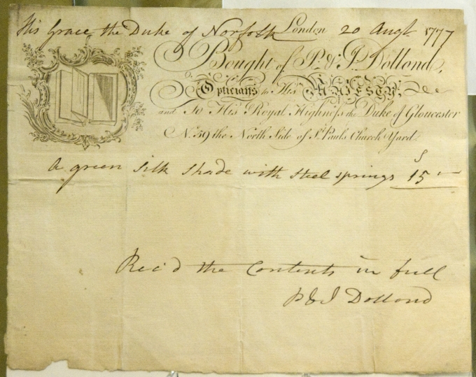 image of Instrument Makers' Receipt of 1777
