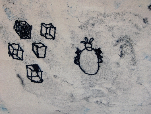 Bed bug and sugar crystals